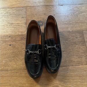 Franco Sarto Black Glossy Loafers sz8.5